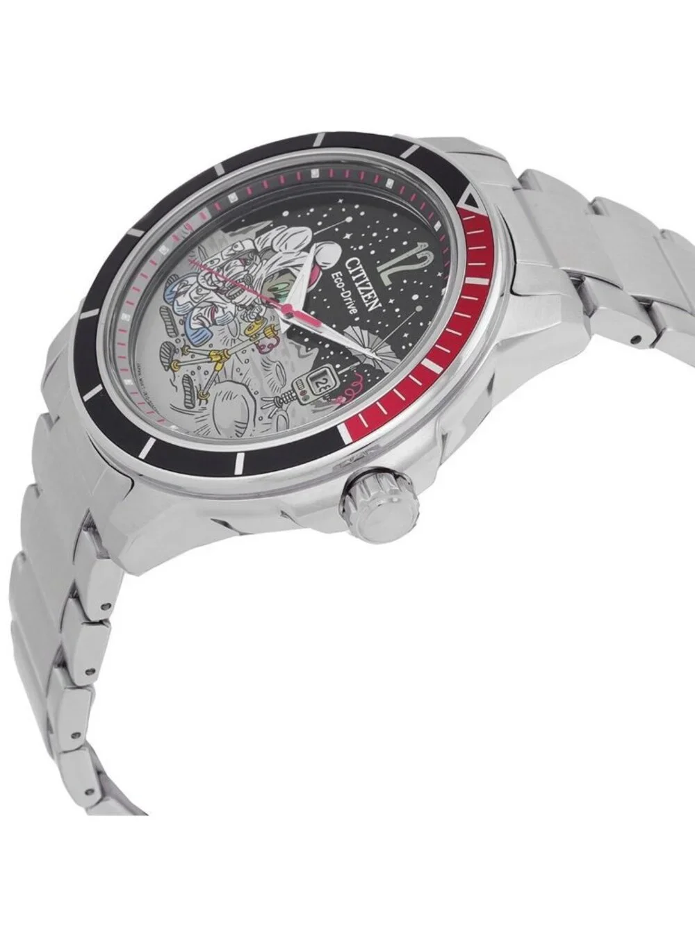NWT Citizen Mickey Astronaut Eco-Drive Coke Bezel Men's Watch